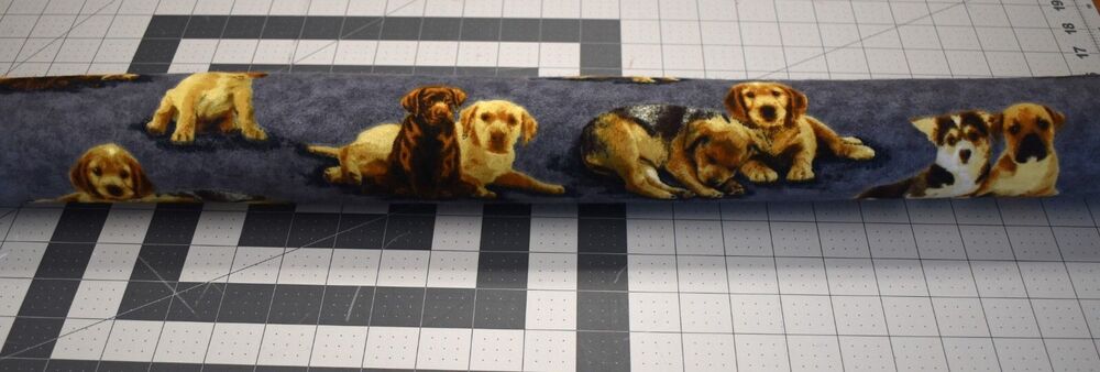 Handmade Cotton Flannel Draft Blocker  36" Dark Blue Dog Design Unfilled New